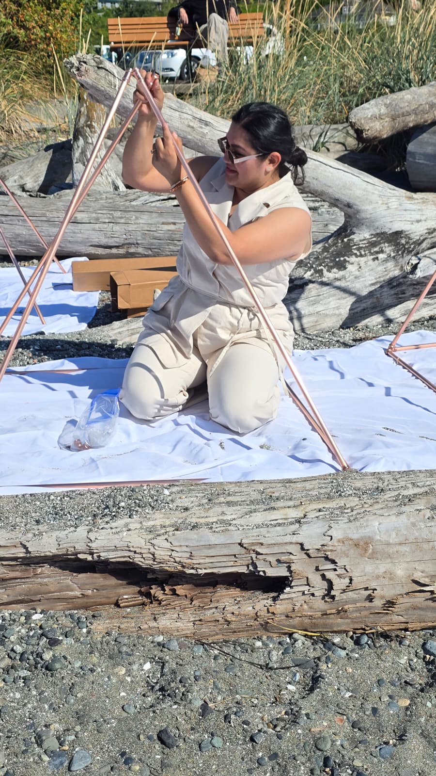 Assembling a copper pyramid frame
